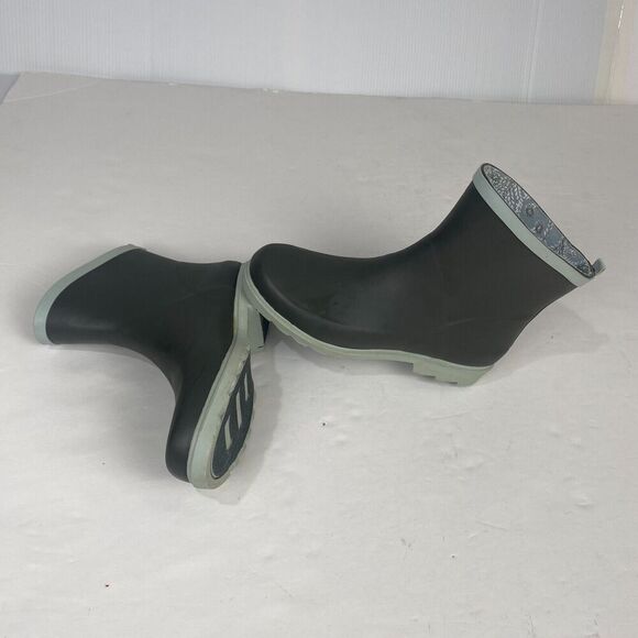 Target Women's Gray Green Rubber Rain Boots Size‎ 7 Used - Picture 2 of 11